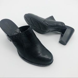 BORN Lella Mule Clog Black Leather Comfort 9